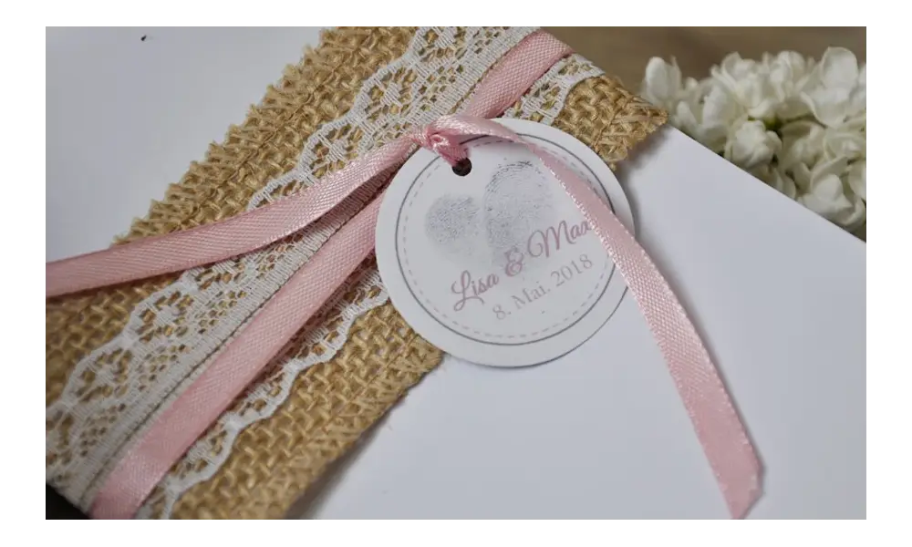 Einladungskaten Hochzeit Vintage "Lavendel"
