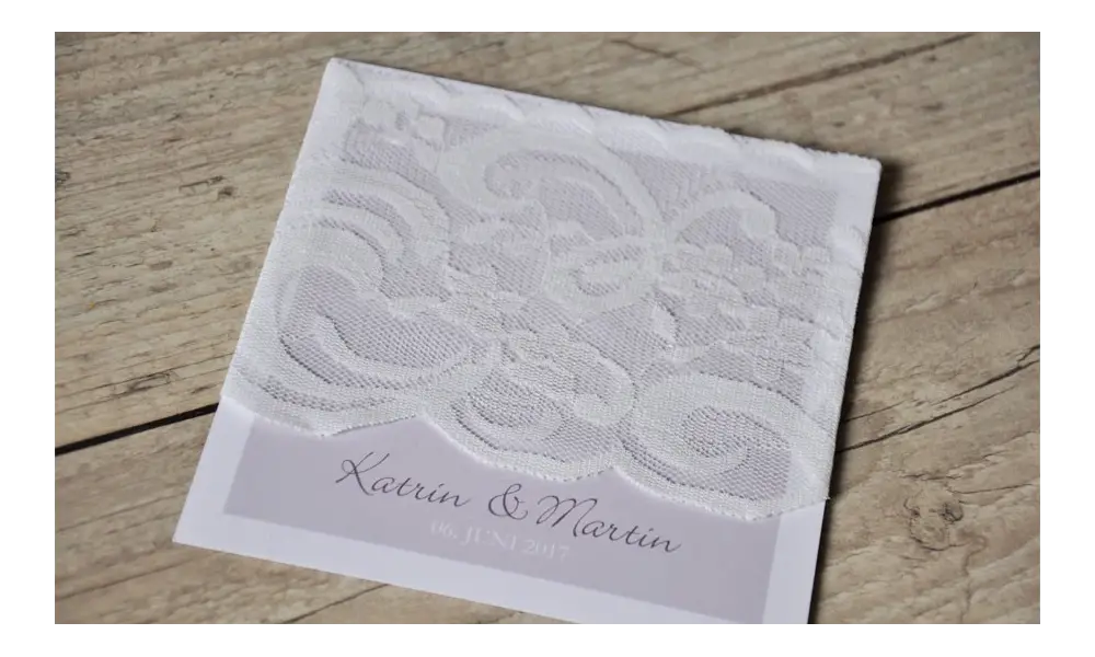 Einladungskarten Hochzeit Vintage Spitze