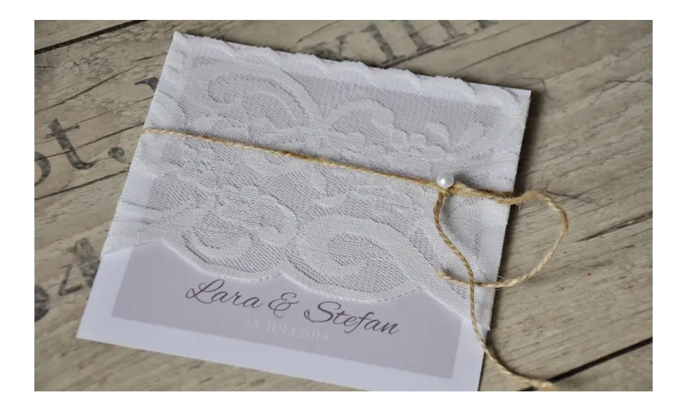Einladungskarten Hochzeit Vintage Spitze