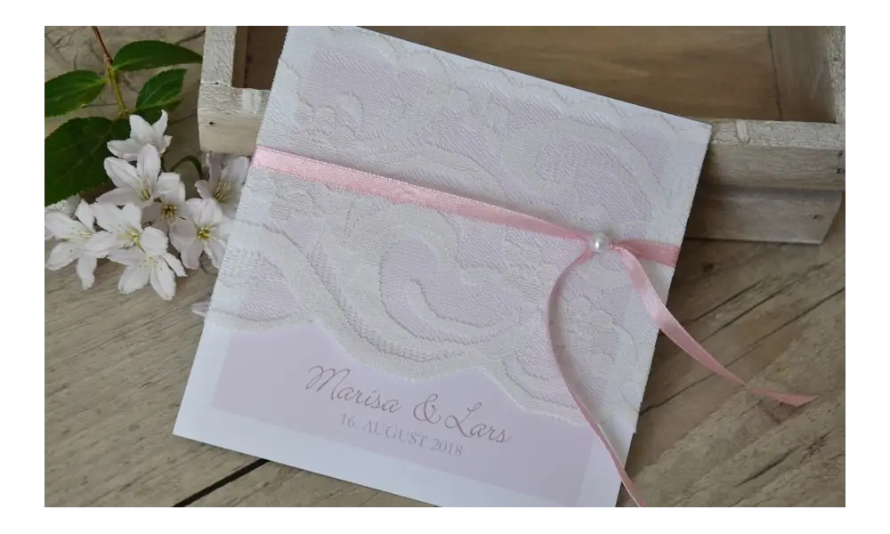Einladungskarten Hochzeit Vintage Spitze