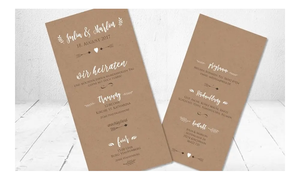 Hochzeitseinladungen Vintage Diy