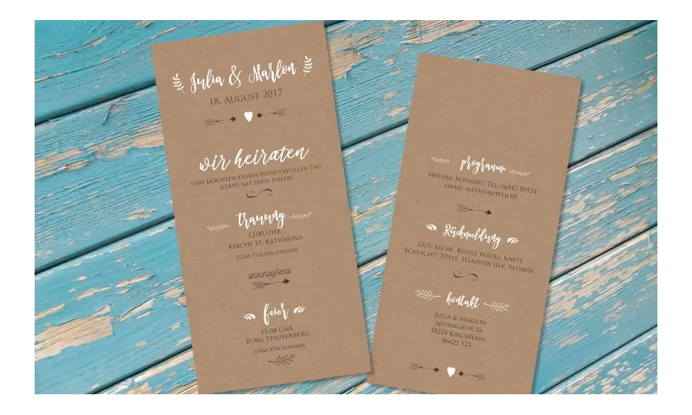 Hochzeitseinladungen Vintage Diy