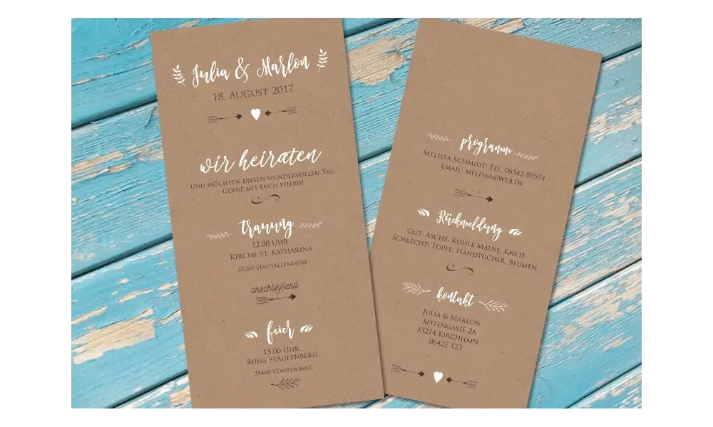 Hochzeitseinladungen Vintage Diy