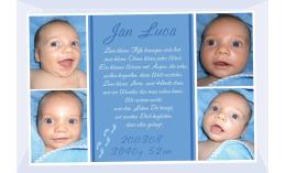 Geburtsanzeige "Jan Luca", Karte Geburt, 10x15 cm, blau