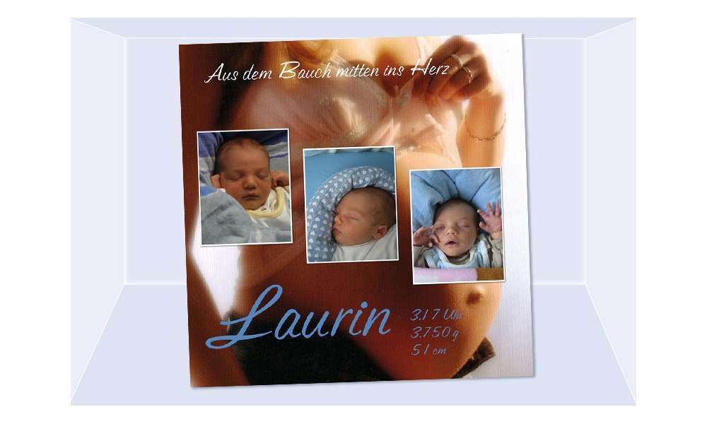 Geburtsanzeige "Laurin", Karte Geburt, 10x10 cm, Babybauch Geburtsanzeige "Laurin", Karte Geburt, 10x10 cm, Babybauch