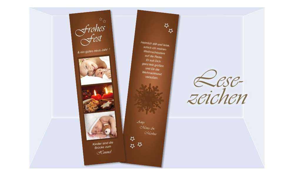 Lesezeichen Weihnachten, 5x20 cm, braun Lesezeichen Weihnachten, 5x20 cm, braun