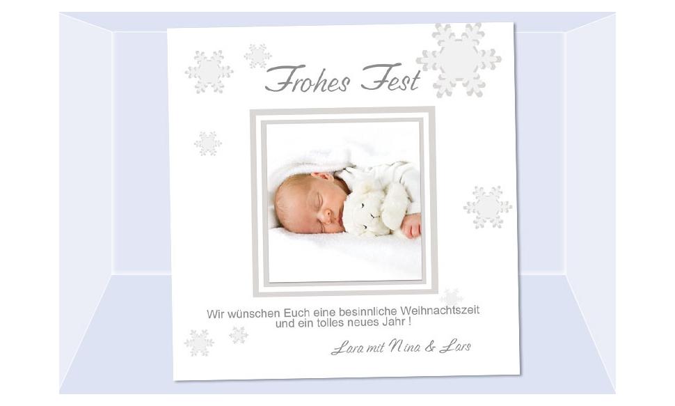 Fotokarte Weihnachten, Weihnachtskarte 12,5x12,5 cm, weiß