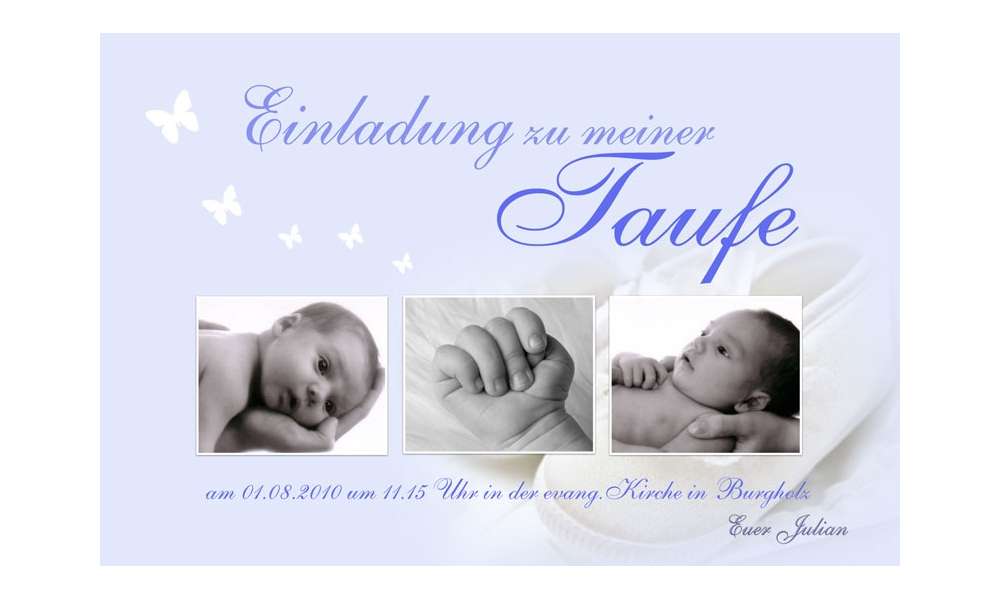 Einladung Taufe "Emma", Taufeinladung, Fotokarte 10x15 cm, rosa Einladung Taufe "Emma", Taufeinladung, Fotokarte 10x15 cm, rosa