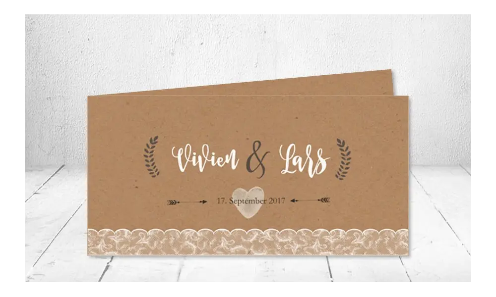 Vintage Hochzeitseinladungen "Fingerprint"