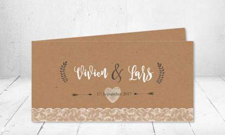 Vintage Hochzeitseinladungen "Fingerprint"