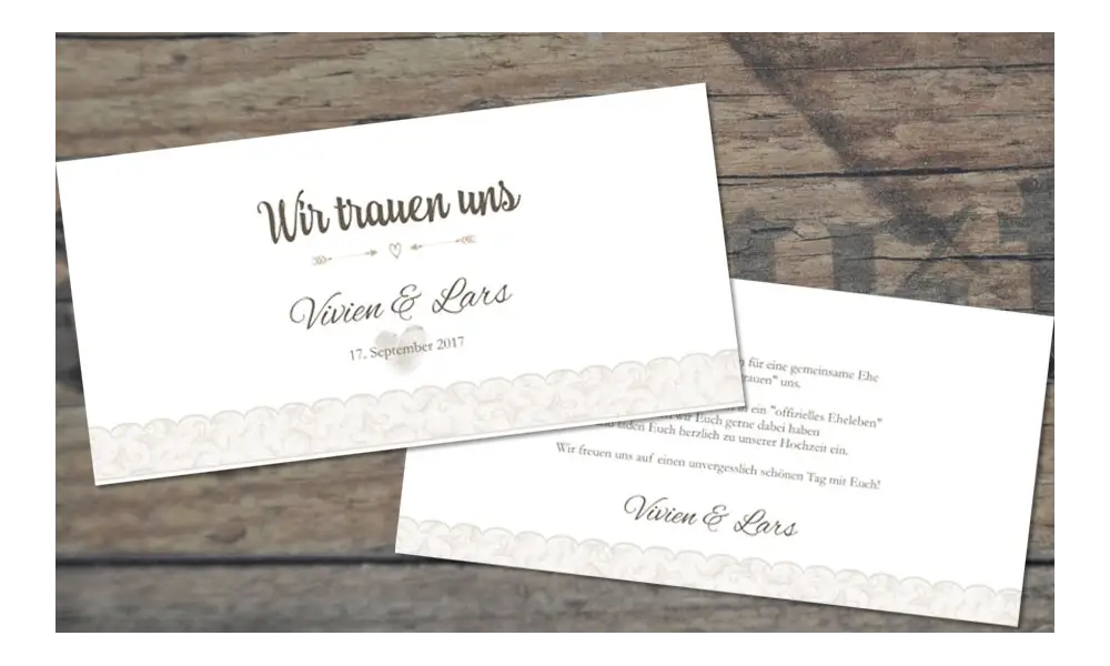 Vintage Diy Hochzeitseinladungen "Spitze"