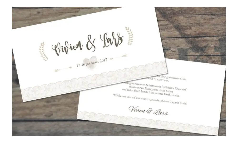 Vintage Diy Hochzeitseinladungen "Spitze"