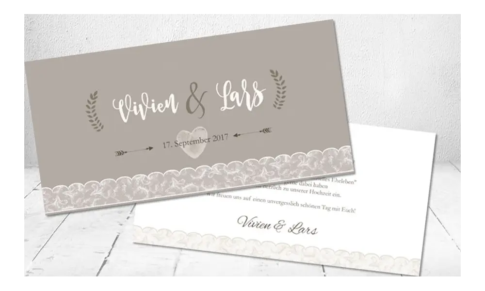 Vintage Diy Hochzeitseinladungen "Spitze"