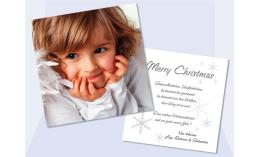 Flachkarte Weihnachten, Weihnachtskarte 2-seitig, 12,5x12,5 cm, weiß