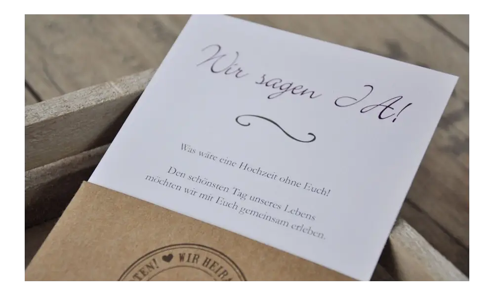 Moderne Hochzeitseinladung "Diy Kraftpapier Banderole"