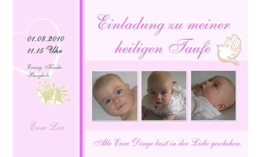 Einladungskarte Zur Taufe In Braun Flachkarte