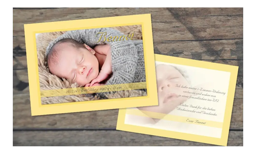 Dankeskarte Geburt "Vintagebaby"