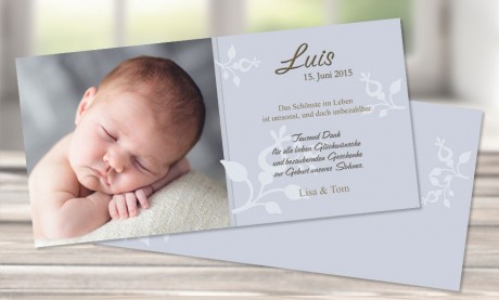 Danksagungskarte zur Geburt, "LaLeLu"