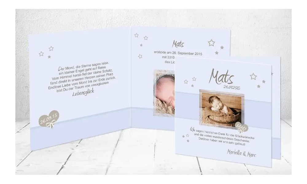 Danksagungen Baby "Mamas Liebling"