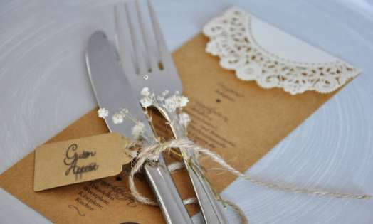 Menükarte Hochzeit Vintage Lasercut