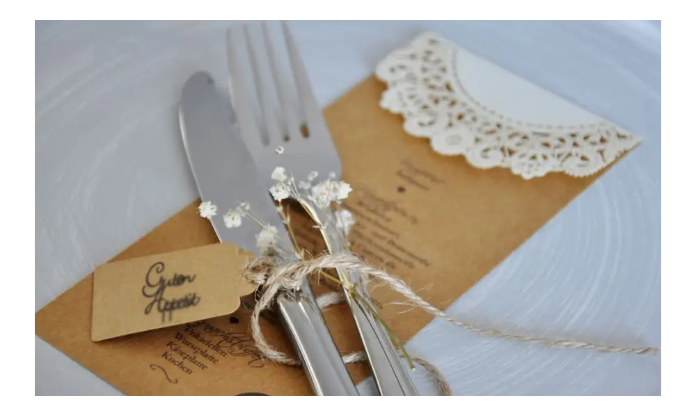 Menükarte Hochzeit Vintage Lasercut