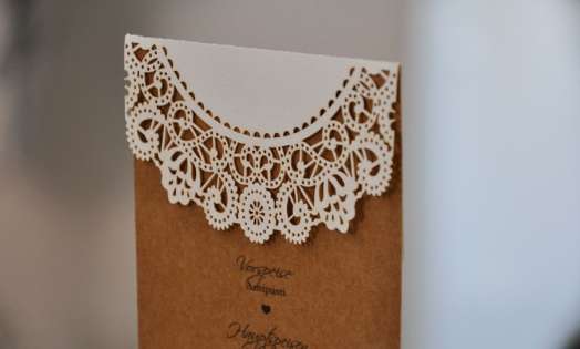 Menükarte Hochzeit Vintage Lasercut