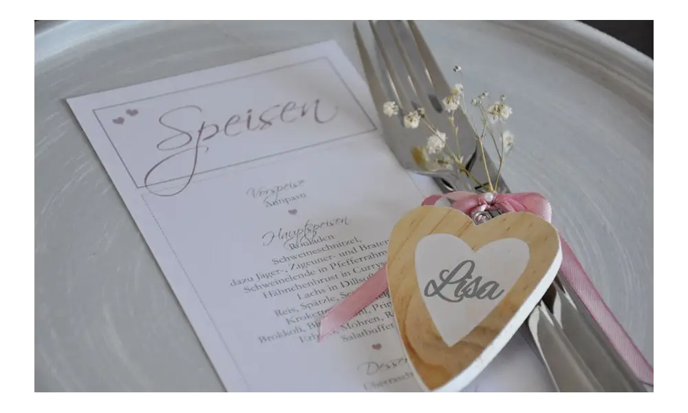 Menükarte Hochzeit Din Lang