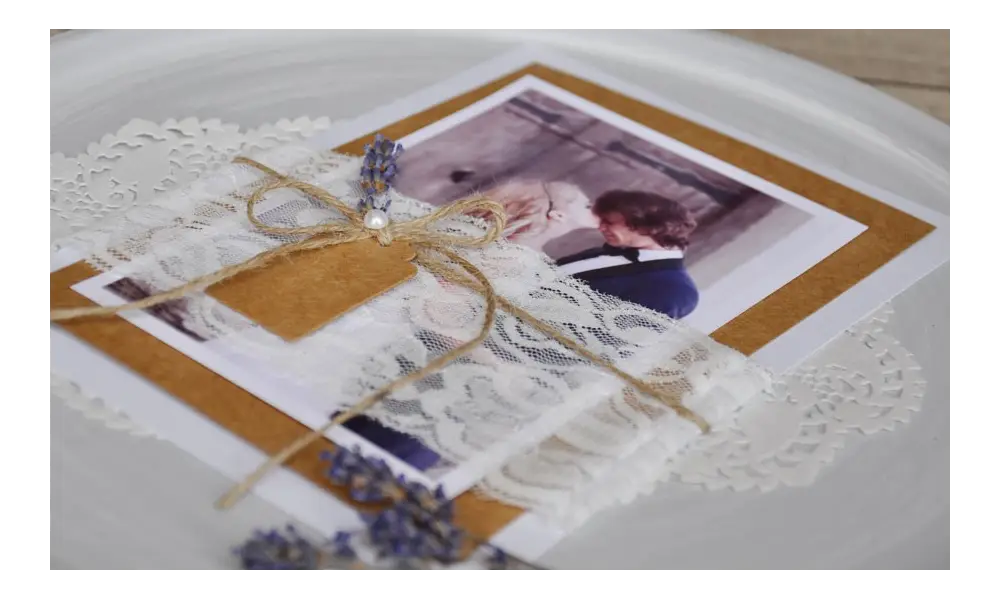 Danksagungskarten Hochzeit Vintage Spitze