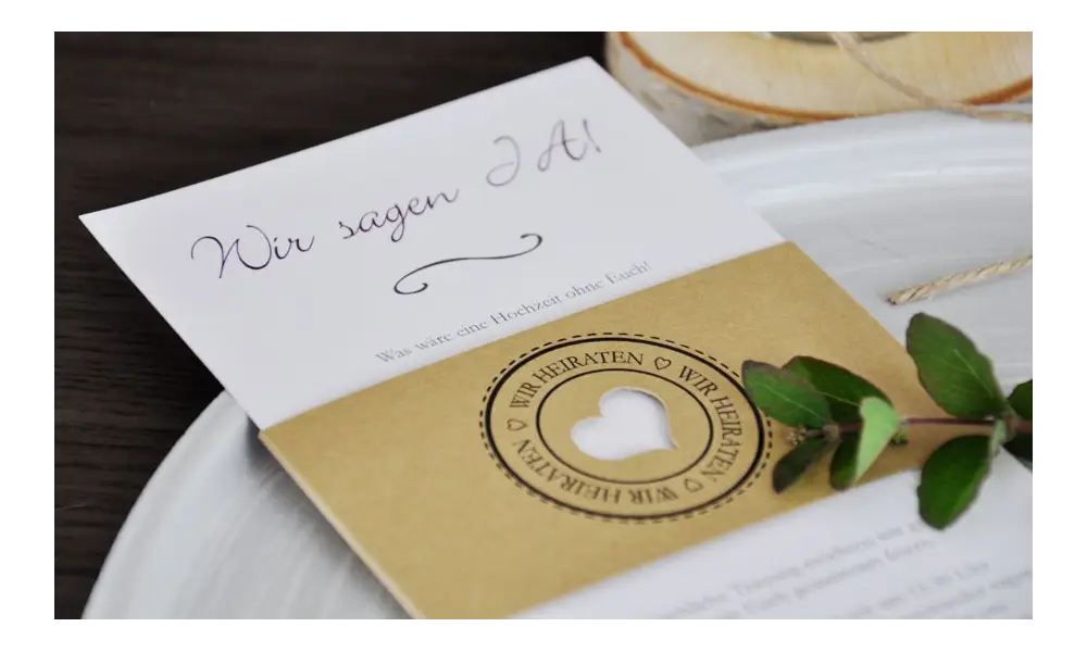 Moderne Hochzeitseinladung "Diy Kraftpapier Banderole"