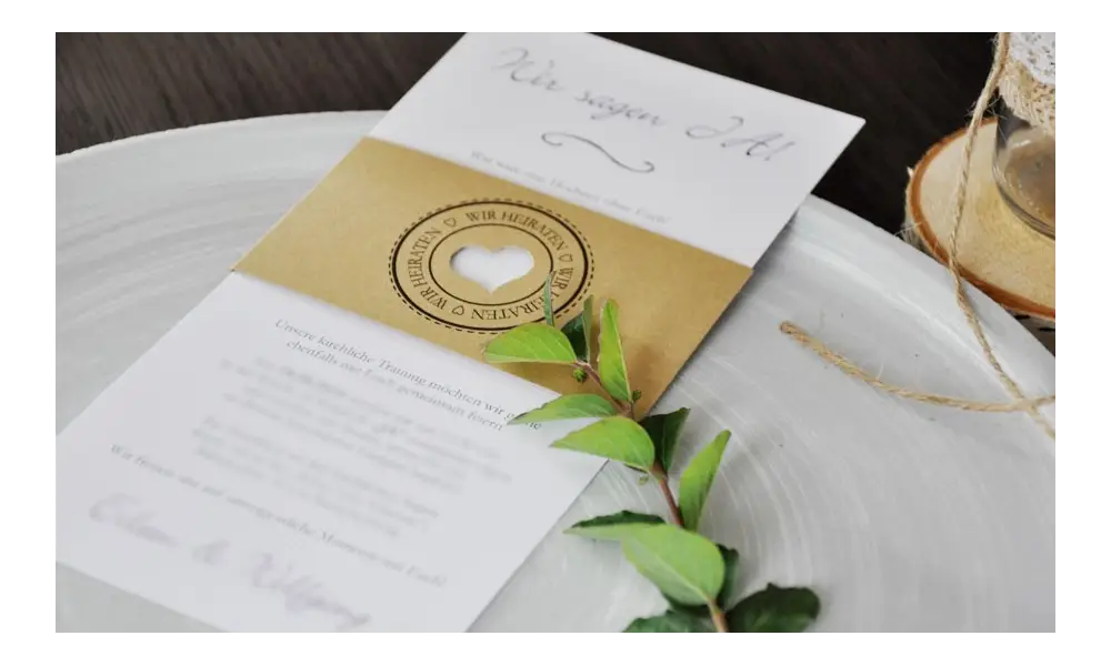 Moderne Hochzeitseinladung "Diy Kraftpapier Banderole"