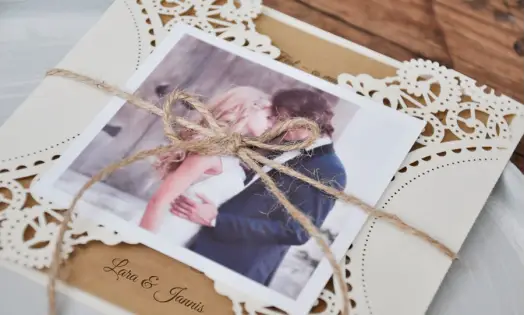 Dankeskarten Hochzeit Vintage Spitze