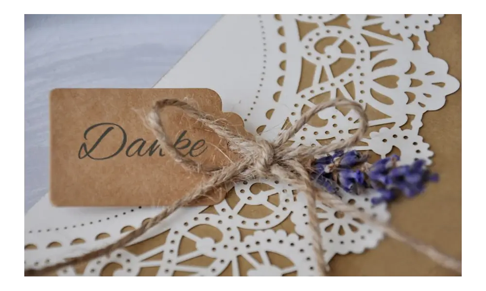 Dankeskarten Hochzeit Vintage Spitze