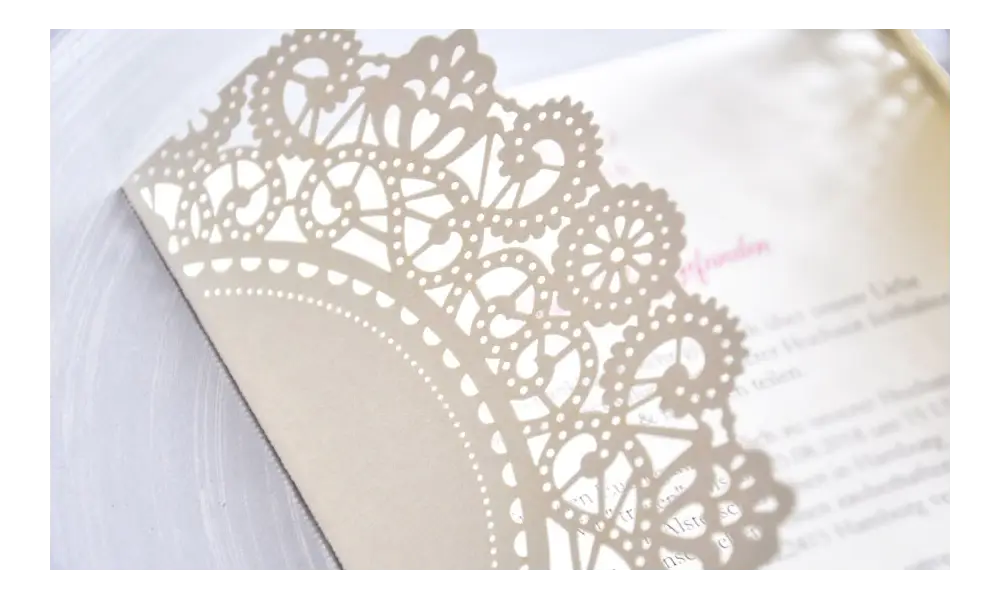 Dankeskarten Hochzeit Vintage Spitze