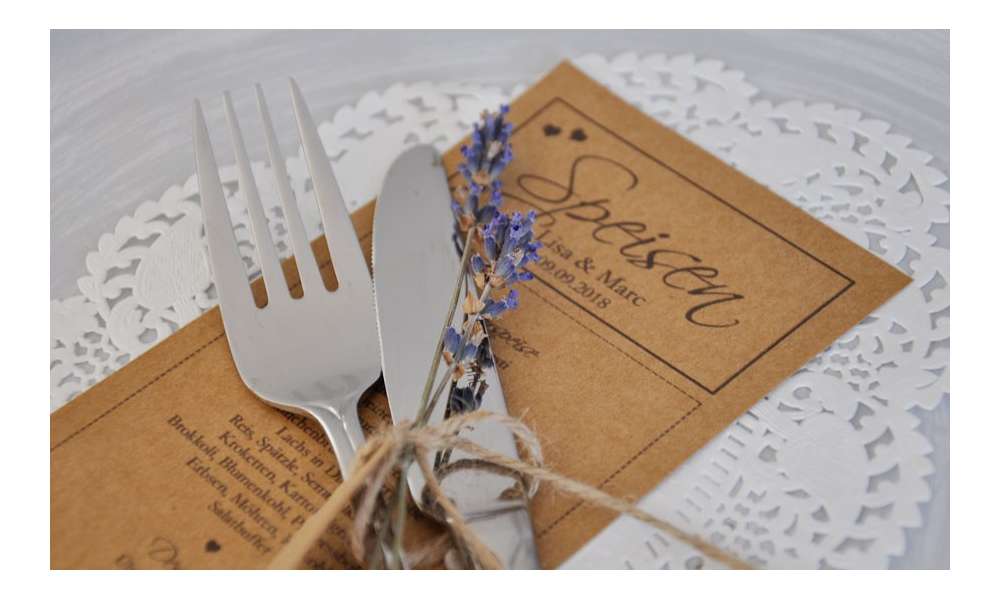 Menükarte Hochzeit Kraftpapier Menükarte Hochzeit Kraftpapier