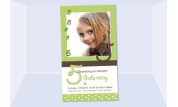 Einladung Kindergeburtstag "Mädchen", Fotokarte 10x15 cm, grün