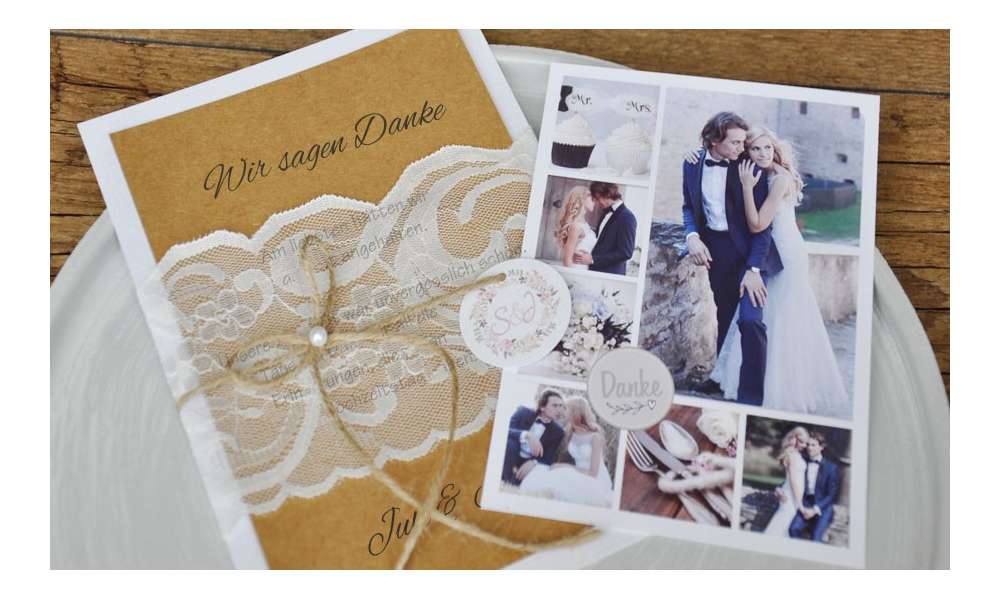 Unsere neuen Dankeskarten zur Hochzeit