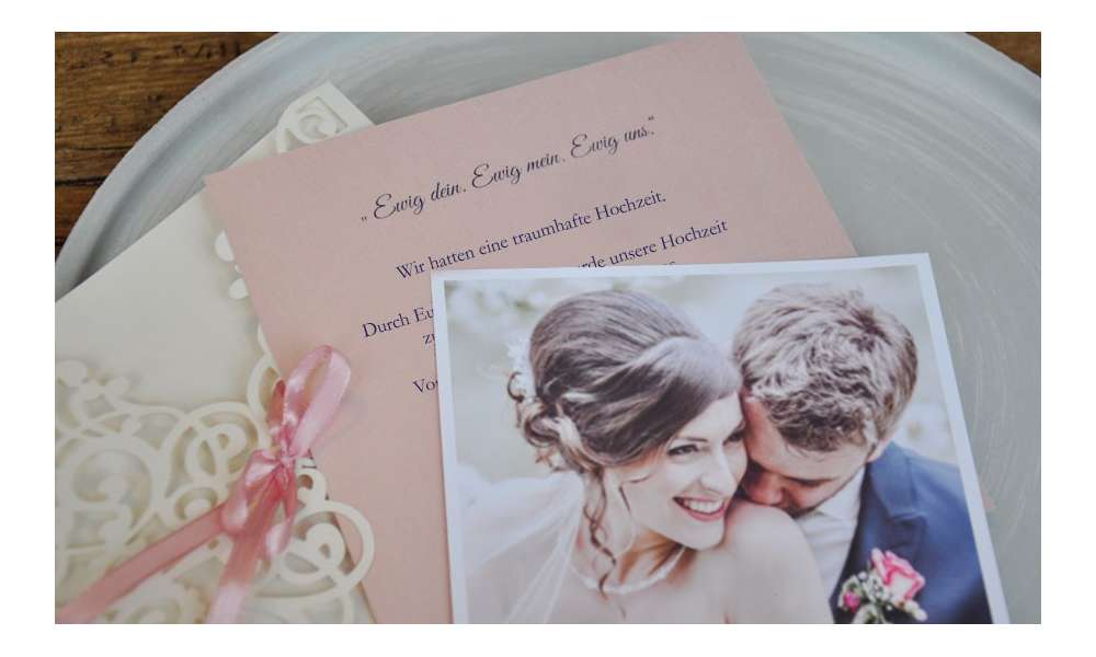 Unsere neuen Dankeskarten zur Hochzeit