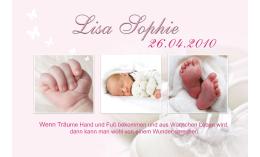 Geburtsanzeige "Babyschühchen", Karte Geburt, 10x15 cm, rosa