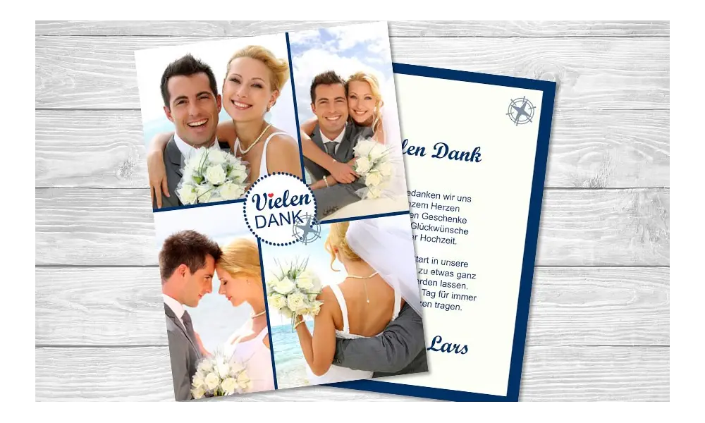 Dankeskarte Hochzeit, "Liebesglück" grün