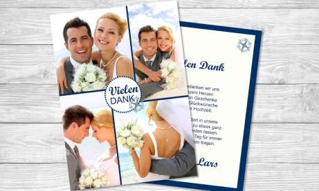 Dankeskarte Hochzeit, "Liebesglück" grün