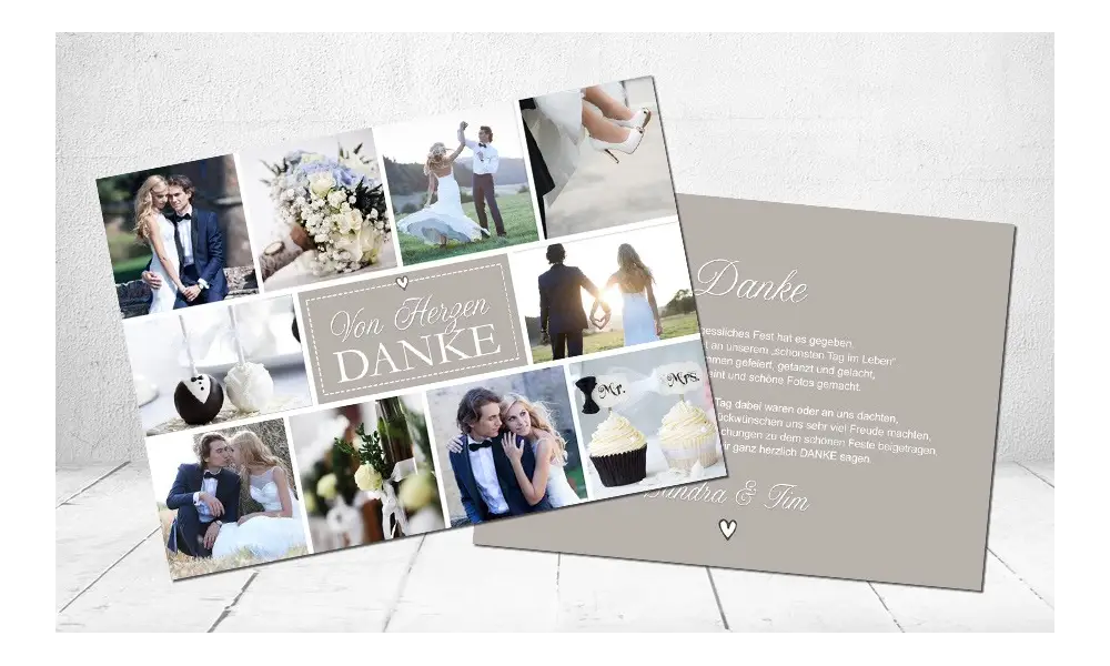 Danksagungskarte Hochzeit Vintage Diy