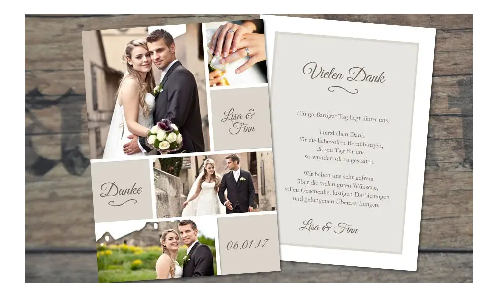 Danksagungskarten Hochzeit Vintage Traum