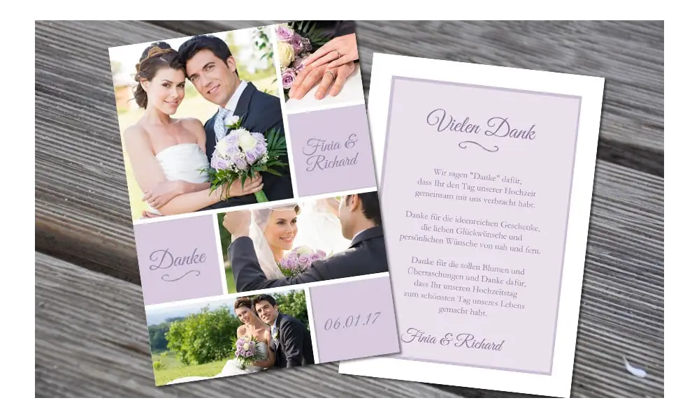 Danksagungskarten Hochzeit Vintage Traum
