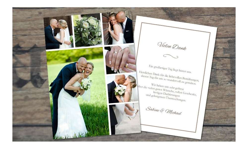 Danksagungskarten Hochzeit "Dankesbutton"