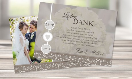 Danksagungskarte Hochzeit, "Verliebt"