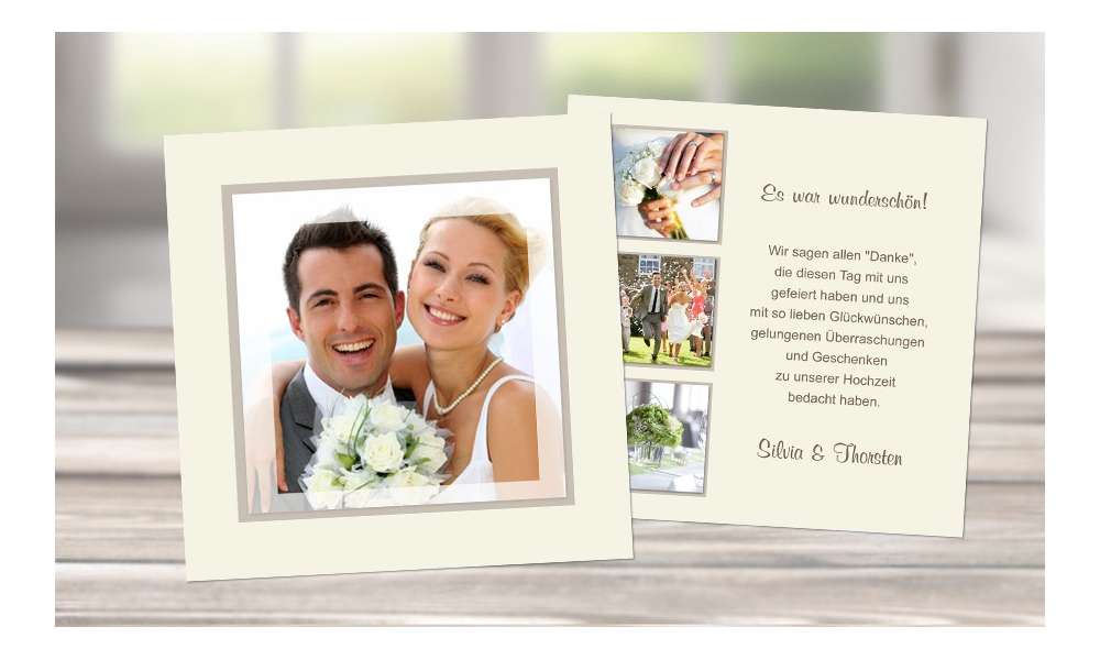 Danksagungskarte Hochzeit, Karte Hochzeit "Traumhochzeit"