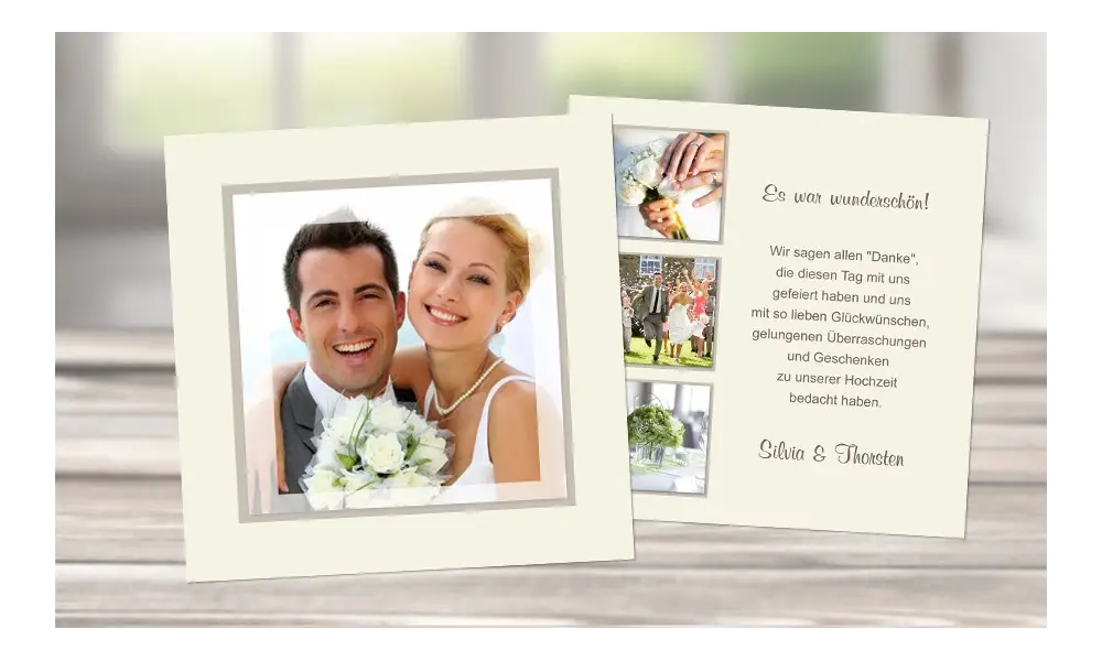 Danksagungskarte Hochzeit, Karte Hochzeit "Traumhochzeit"