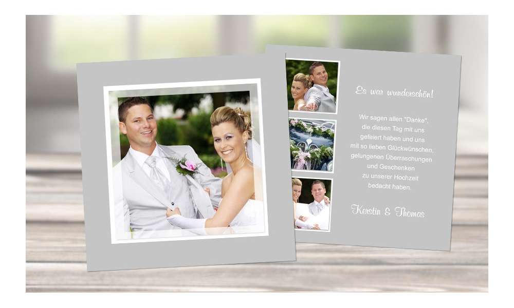 Danksagungskarte Hochzeit, Karte Hochzeit "Traumhochzeit"