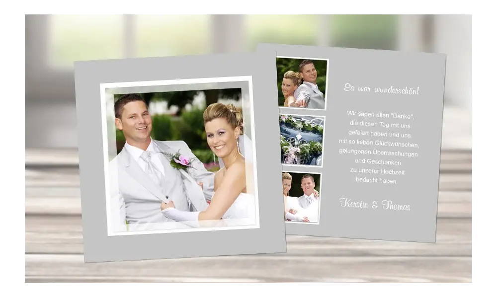 Danksagungskarte Hochzeit, Karte Hochzeit "Traumhochzeit"