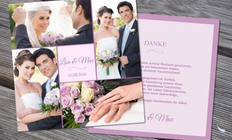Danksagungskarte Hochzeit, Karte Hochzeit "Verführung"